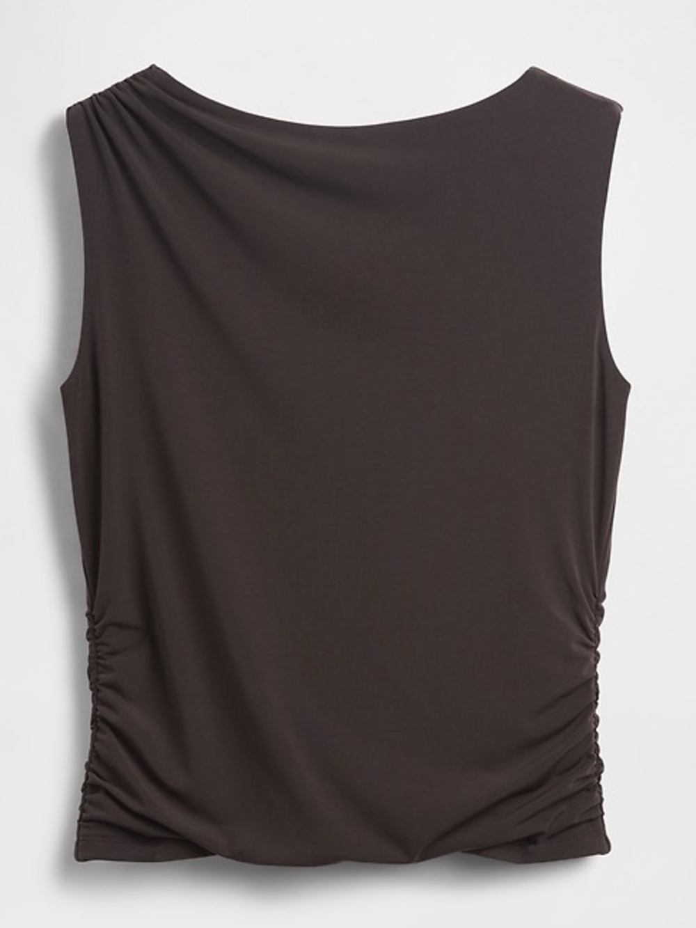 GAP Ruched Boatneck Chocolate Brown Going Out Tank Top NWT XXS